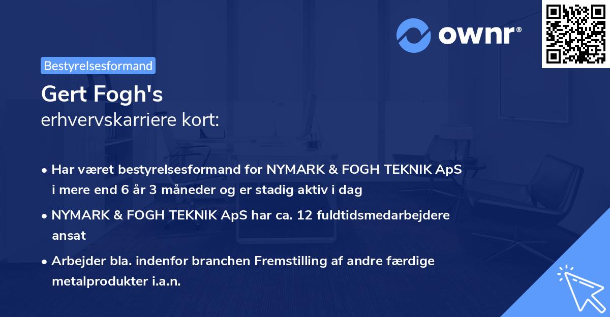 Gert Fogh's erhvervskarriere kort