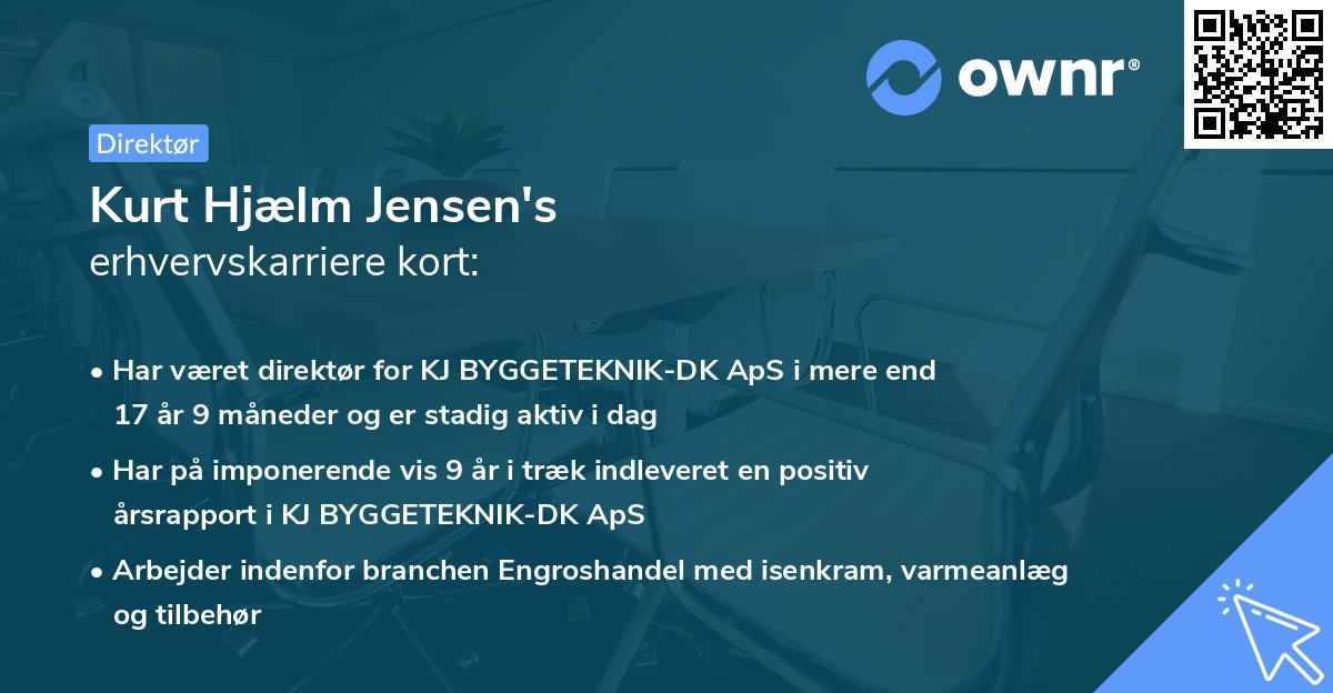 Kurt Hjælm Jensen's erhvervskarriere kort