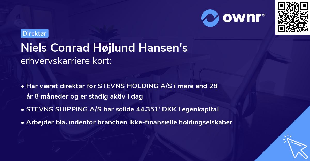 Niels Conrad Højlund Hansen's erhvervskarriere kort