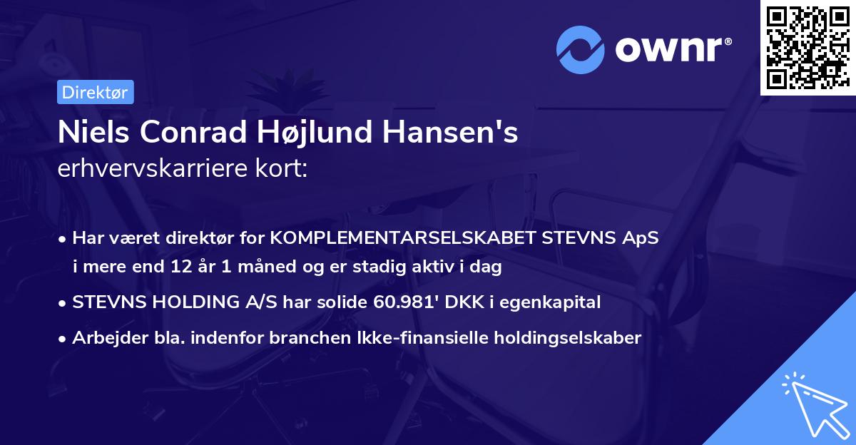 Niels Conrad Højlund Hansen's erhvervskarriere kort
