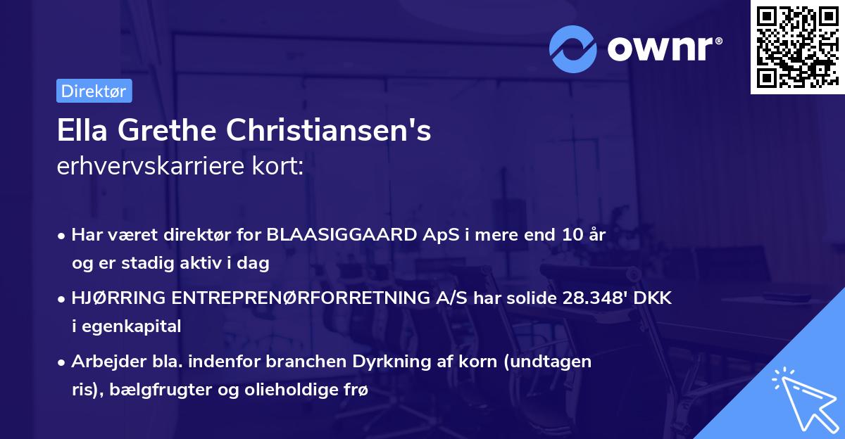 Ella Grethe Christiansen's erhvervskarriere kort