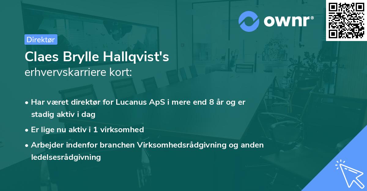 Claes Brylle Hallqvist's erhvervskarriere kort