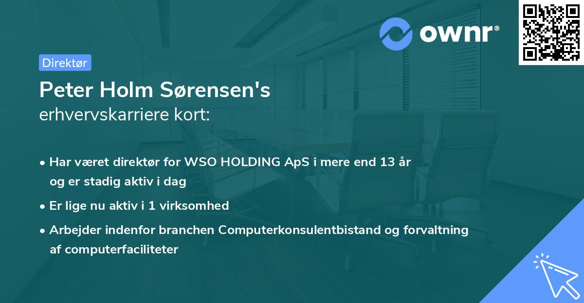 Peter Holm Sørensen's erhvervskarriere kort