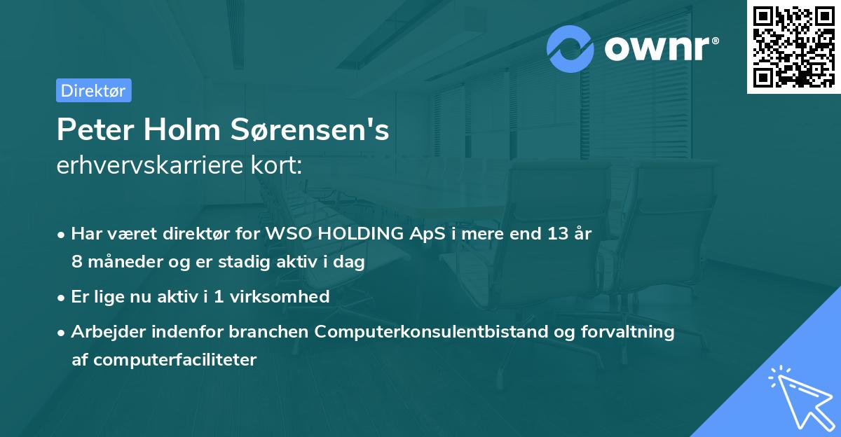 Peter Holm Sørensen's erhvervskarriere kort