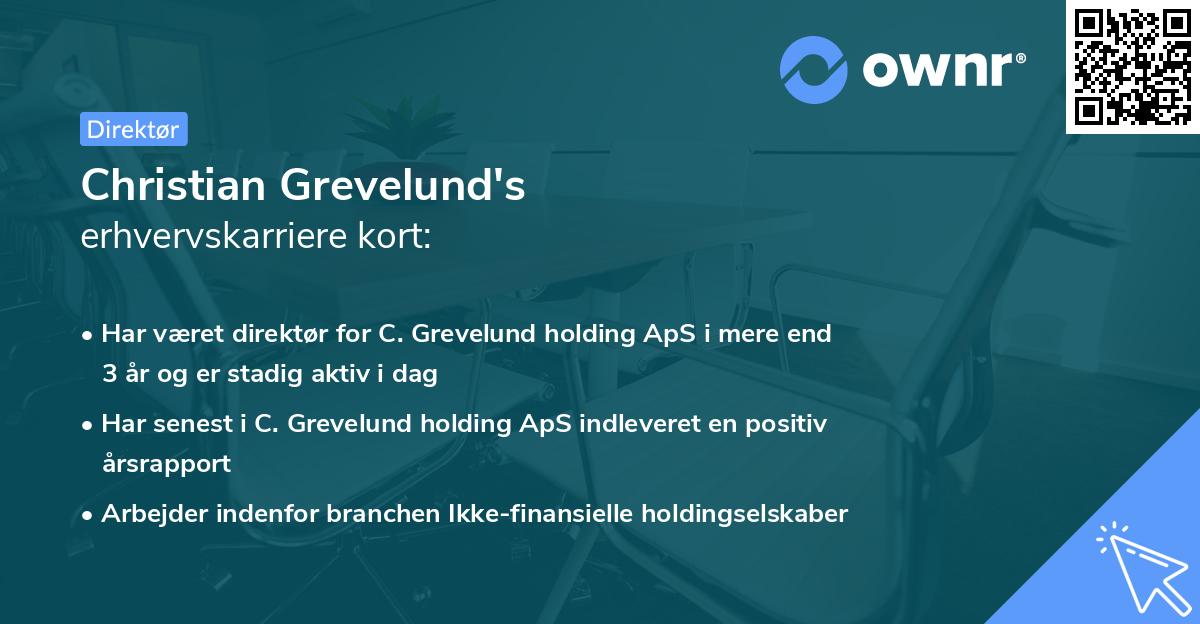 Christian Grevelund's erhvervskarriere kort