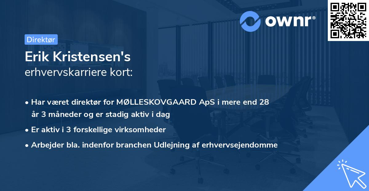 Erik Kristensen's erhvervskarriere kort