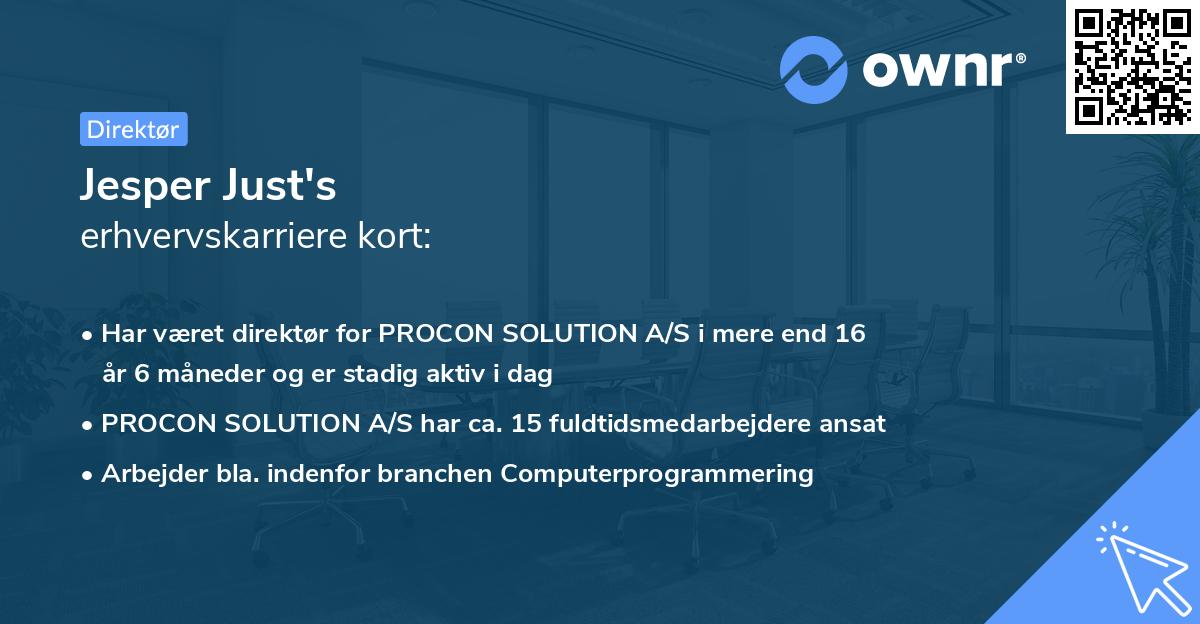Jesper Just's erhvervskarriere kort