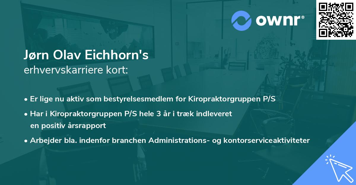 Jørn Olav Eichhorn's erhvervskarriere kort