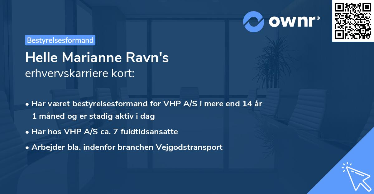 Helle Marianne Ravn's erhvervskarriere kort