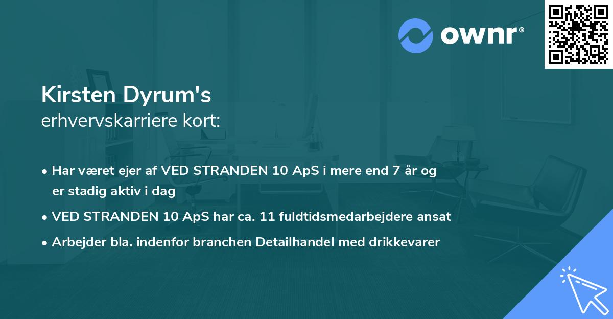 Kirsten Dyrum's erhvervskarriere kort