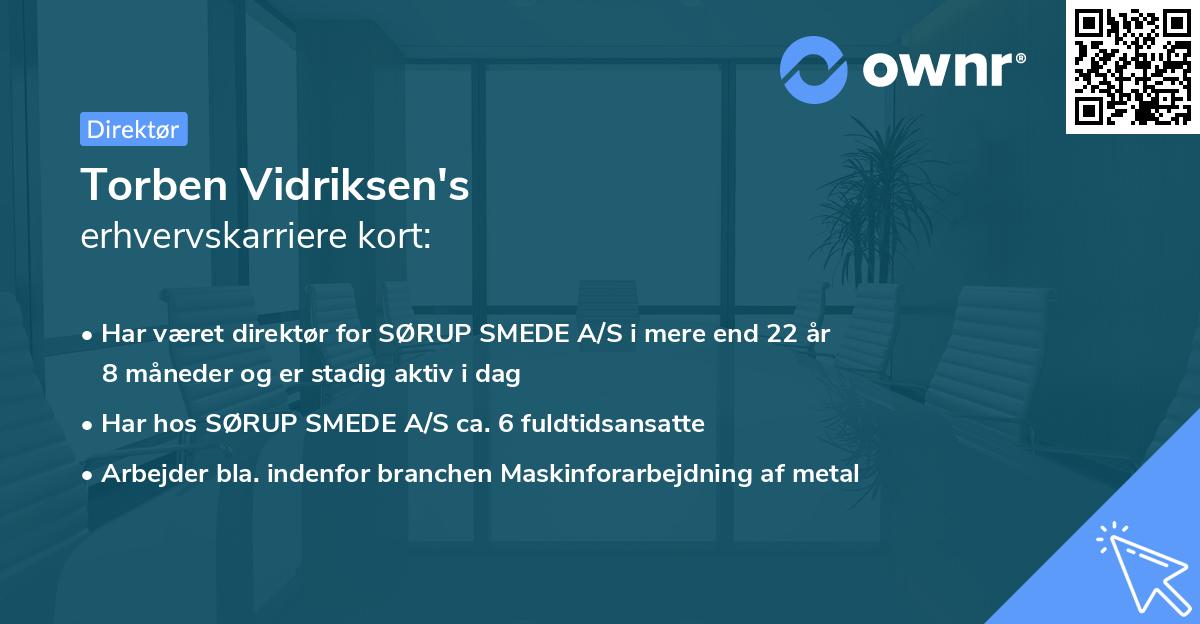 Torben Vidriksen's erhvervskarriere kort