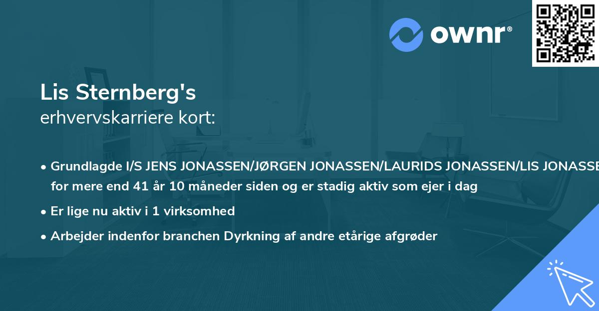 Lis Sternberg's erhvervskarriere kort