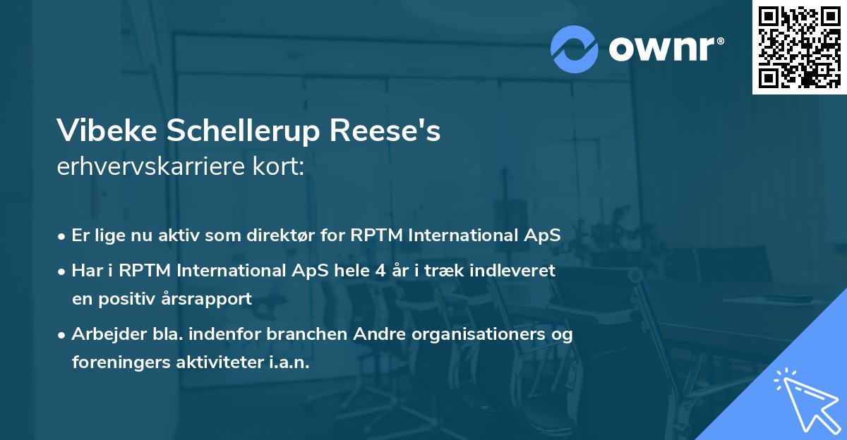 Vibeke Schellerup Reese's erhvervskarriere kort