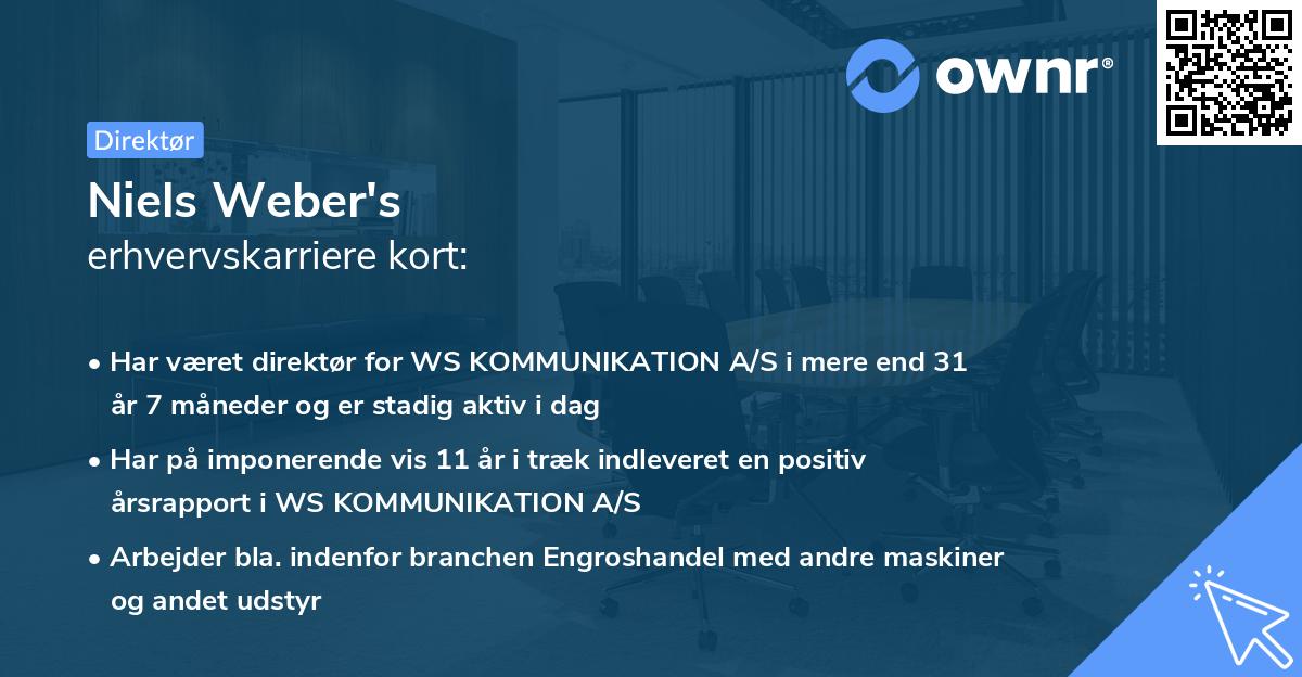 Niels Weber's erhvervskarriere kort