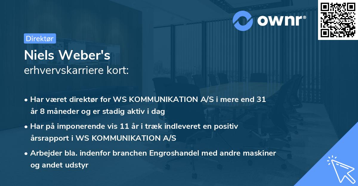 Niels Weber's erhvervskarriere kort