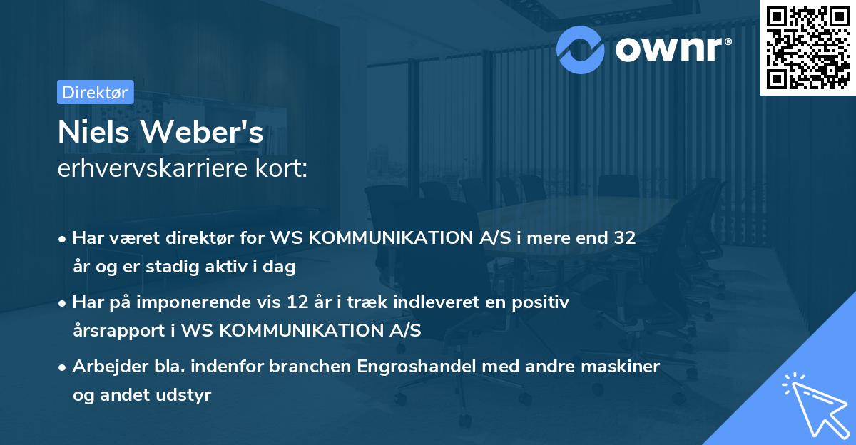 Niels Weber's erhvervskarriere kort