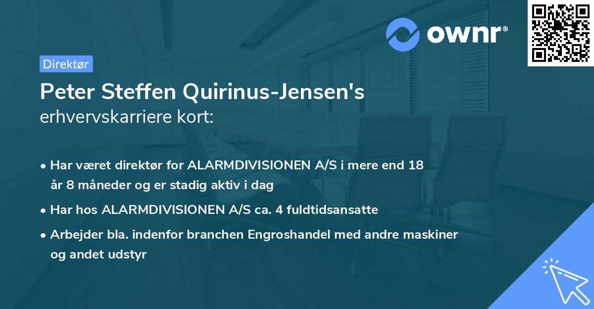 Peter Steffen Quirinus-Jensen's erhvervskarriere kort