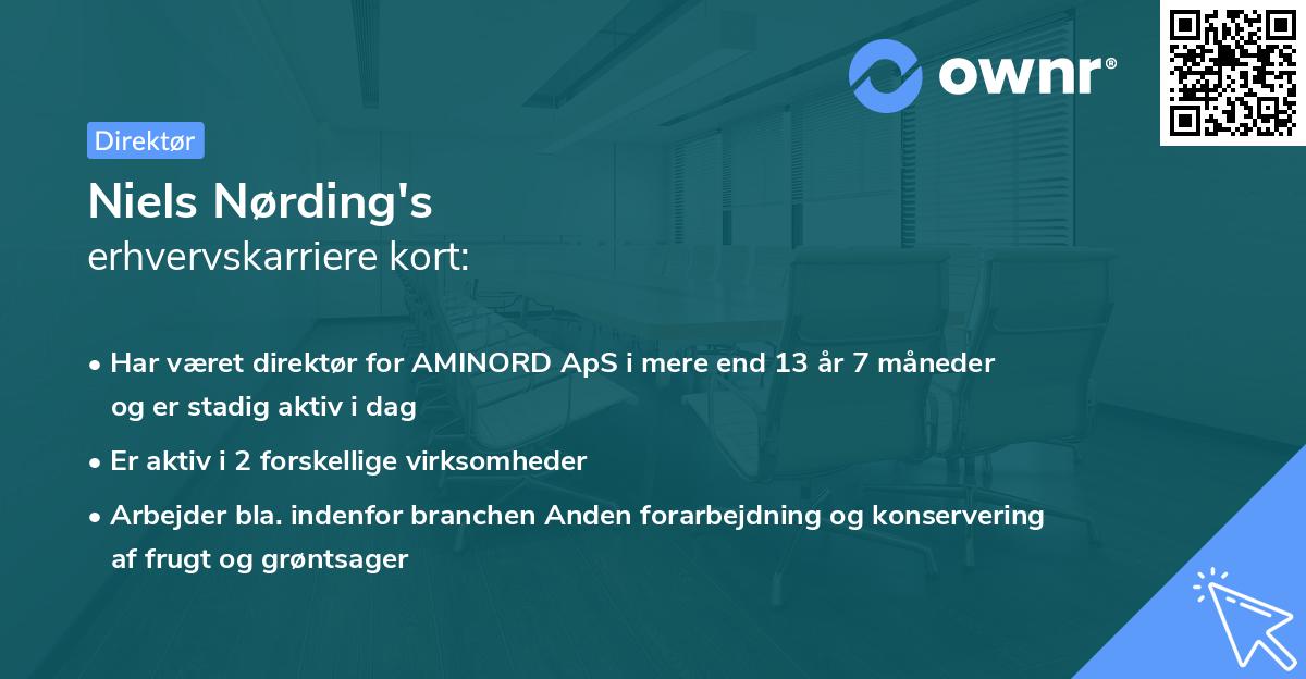 Niels Nørding's erhvervskarriere kort