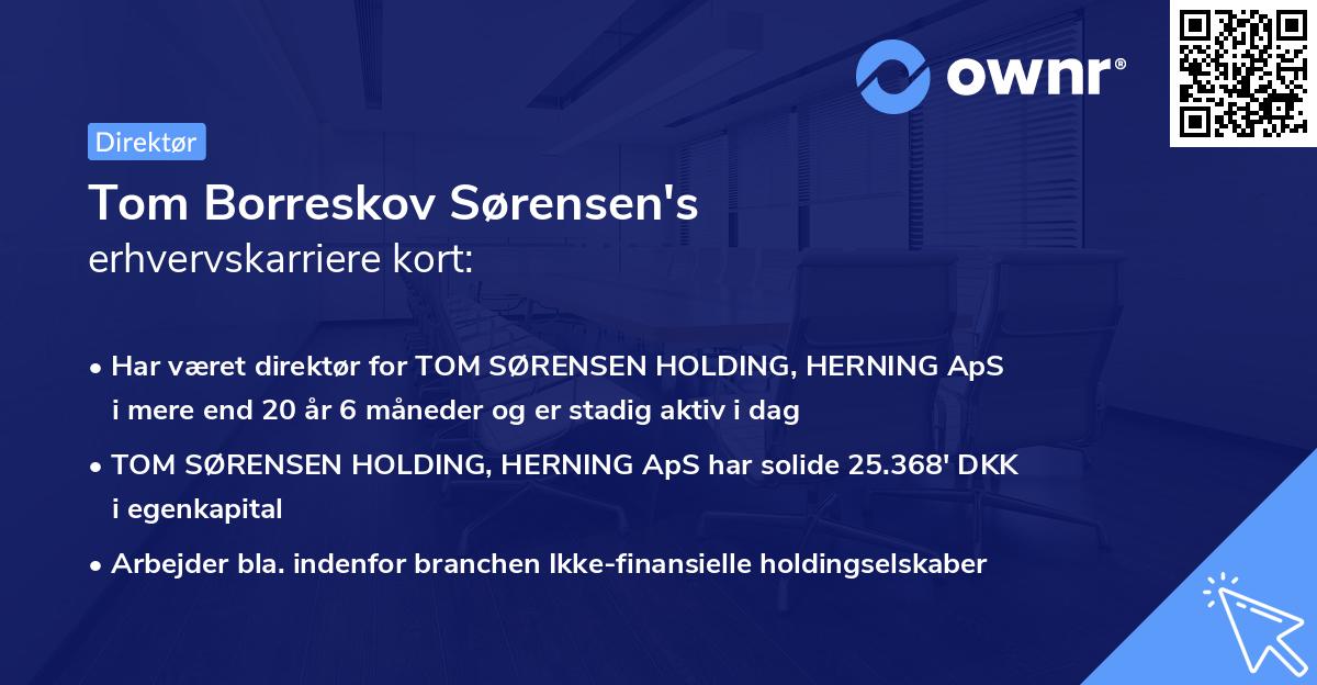Tom Borreskov Sørensen's erhvervskarriere kort
