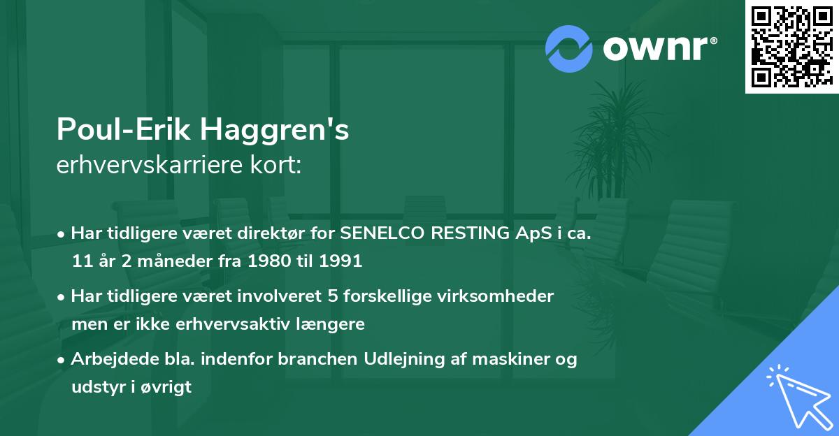 Poul-Erik Haggren's erhvervskarriere kort