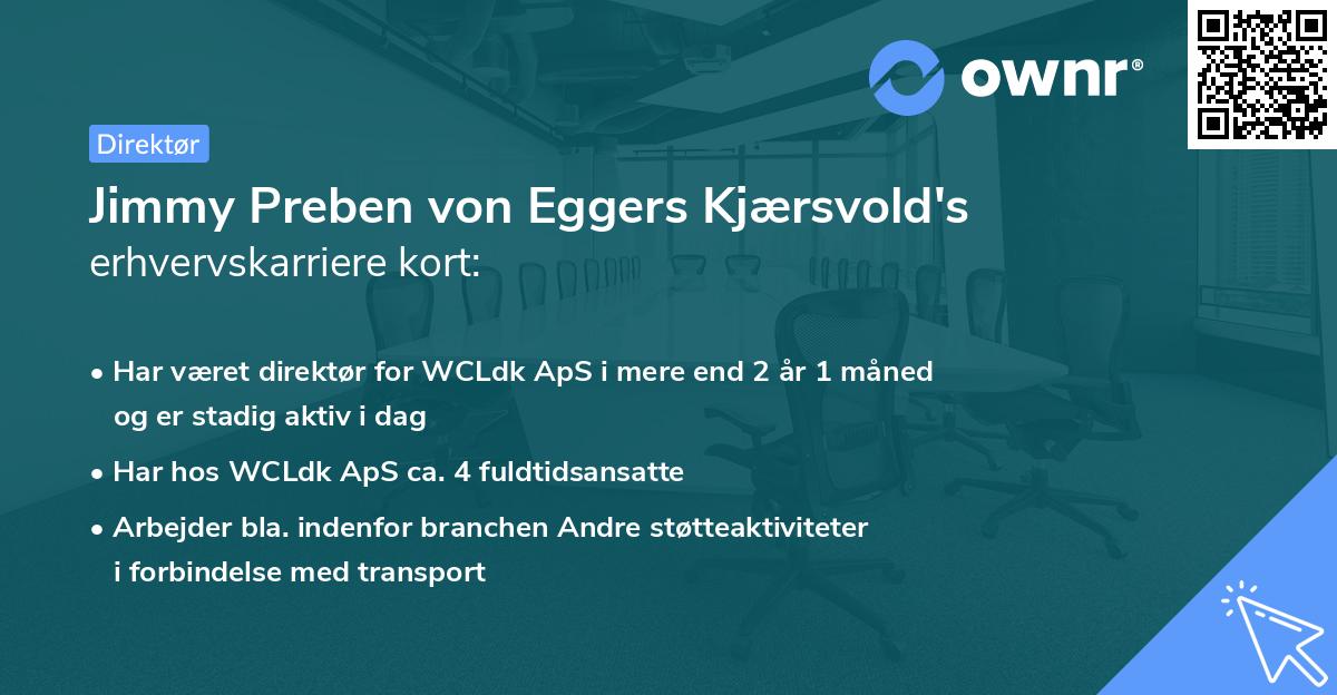 Jimmy Preben von Eggers Kjærsvold's erhvervskarriere kort