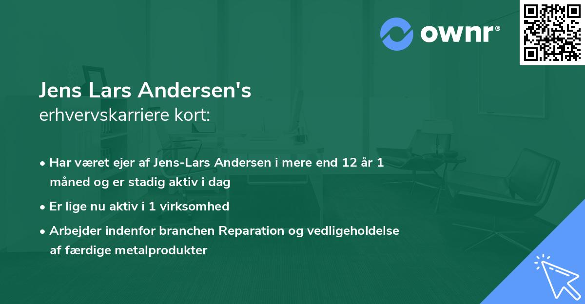 Jens Lars Andersen's erhvervskarriere kort
