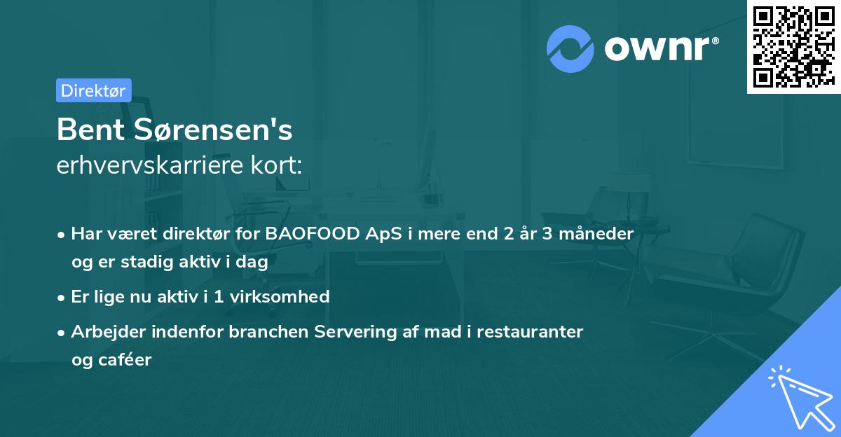 Bent Sørensen's erhvervskarriere kort