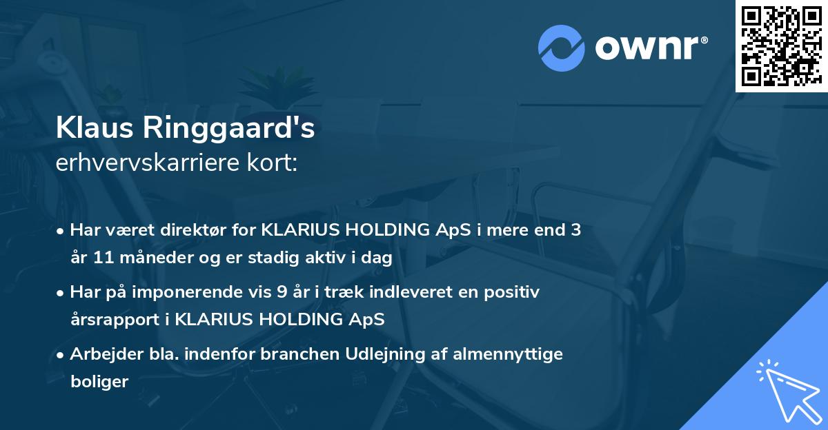 Klaus Ringgaard's erhvervskarriere kort