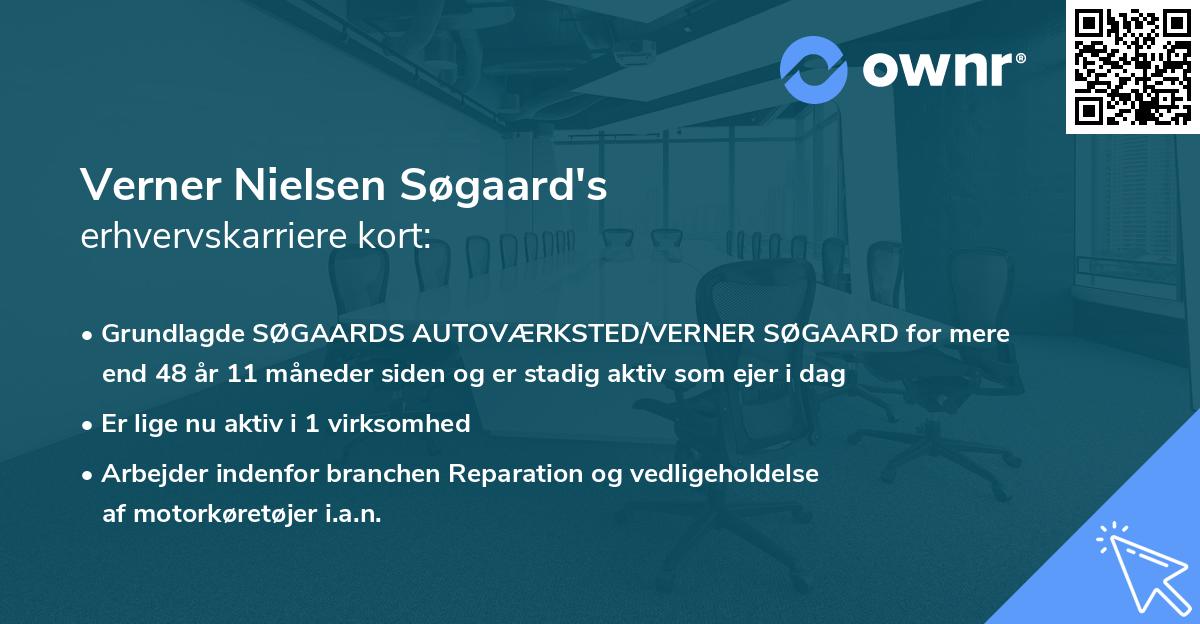 Verner Nielsen Søgaard's erhvervskarriere kort