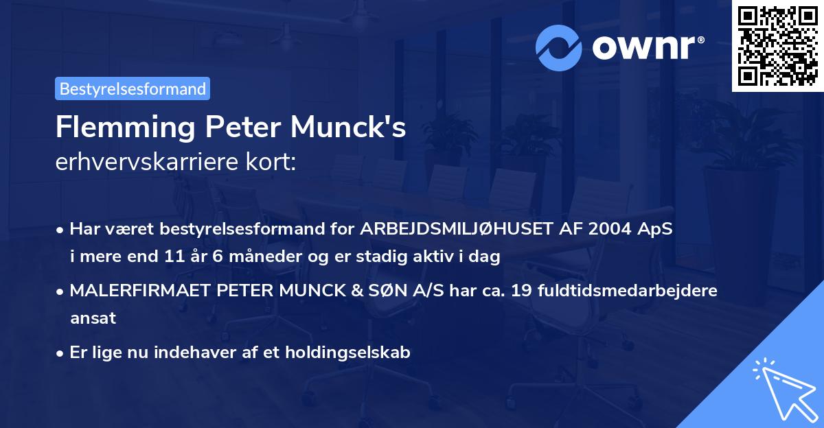 Flemming Peter Munck's erhvervskarriere kort