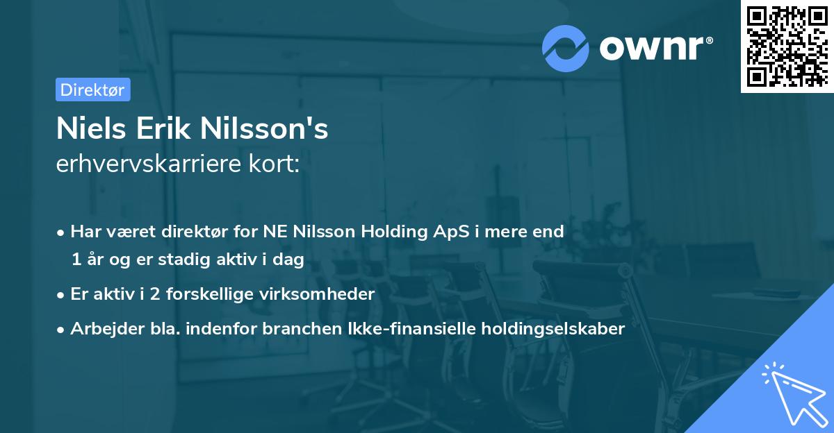 Niels Erik Nilsson's erhvervskarriere kort