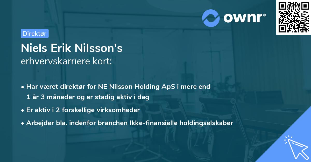 Niels Erik Nilsson's erhvervskarriere kort