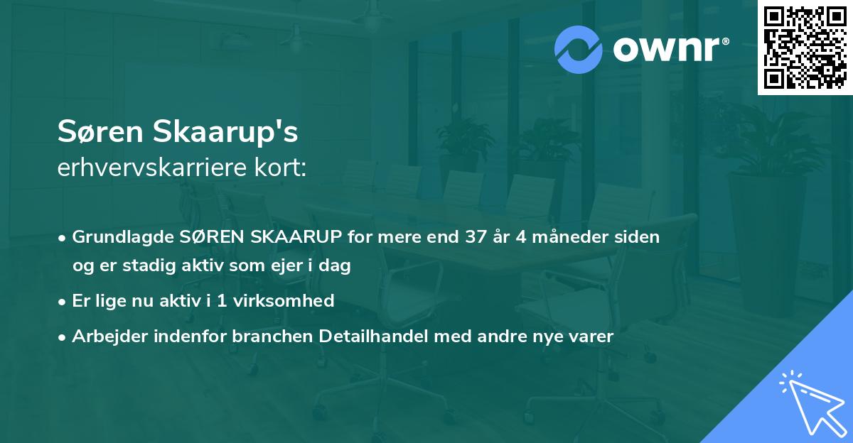 Søren Skaarup's erhvervskarriere kort