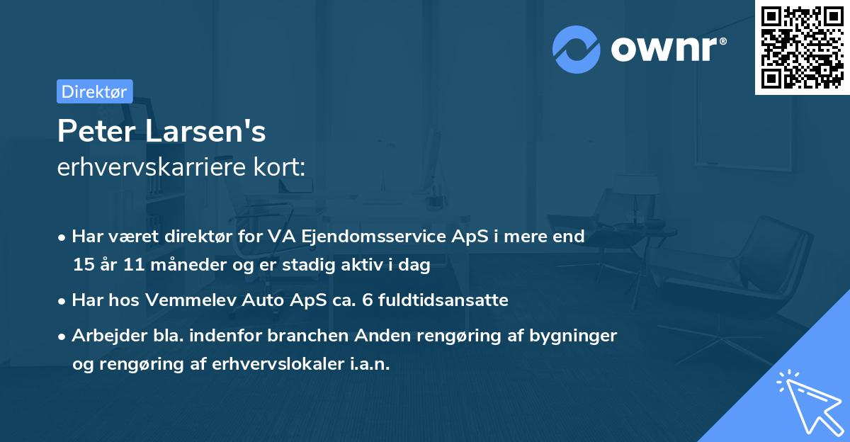 Peter Larsen's erhvervskarriere kort