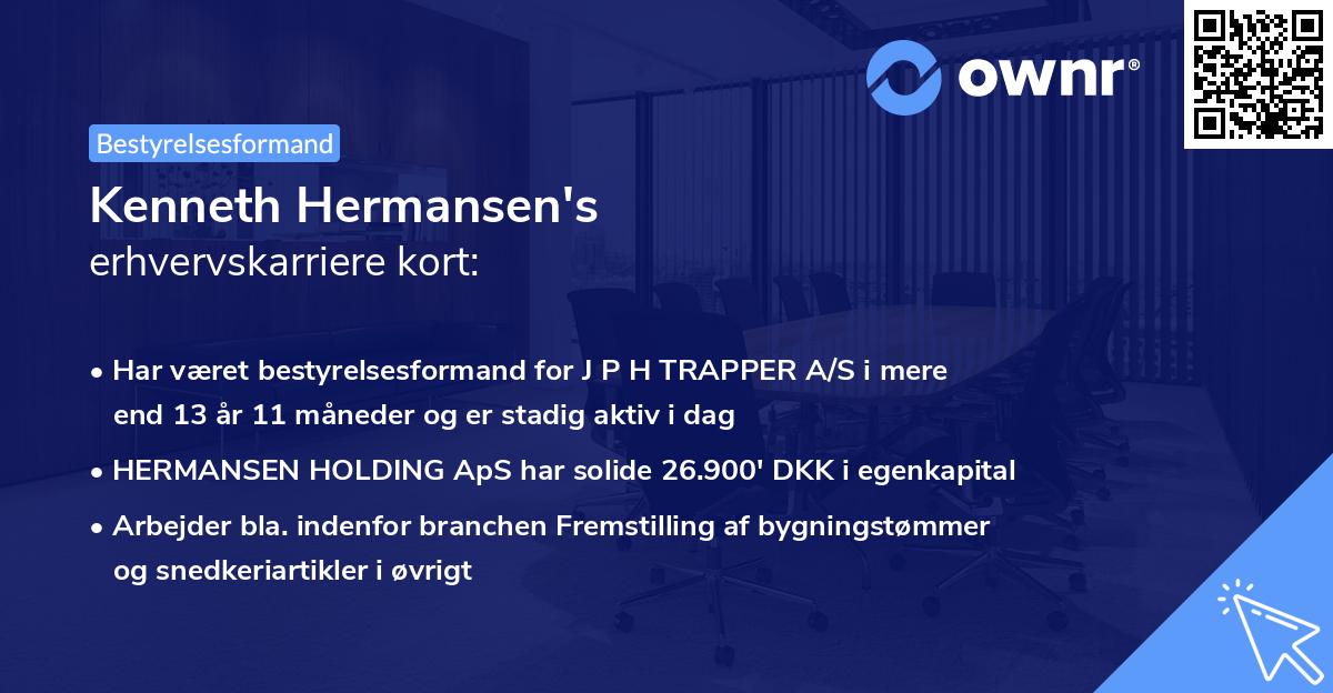 Kenneth Hermansen's erhvervskarriere kort