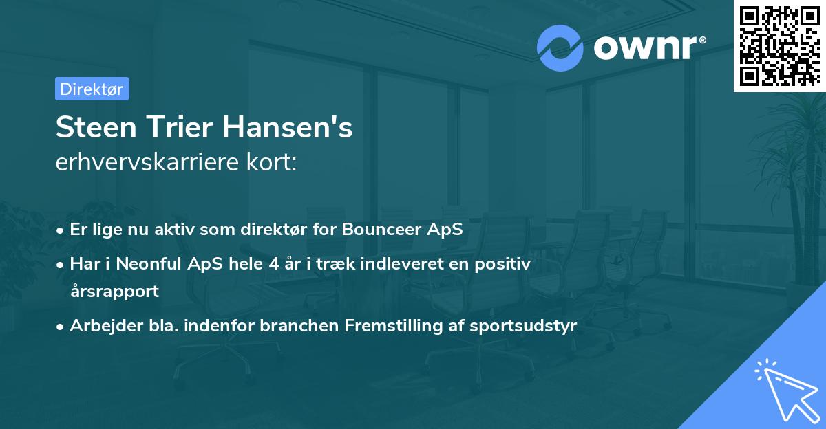 Steen Trier Hansen's erhvervskarriere kort