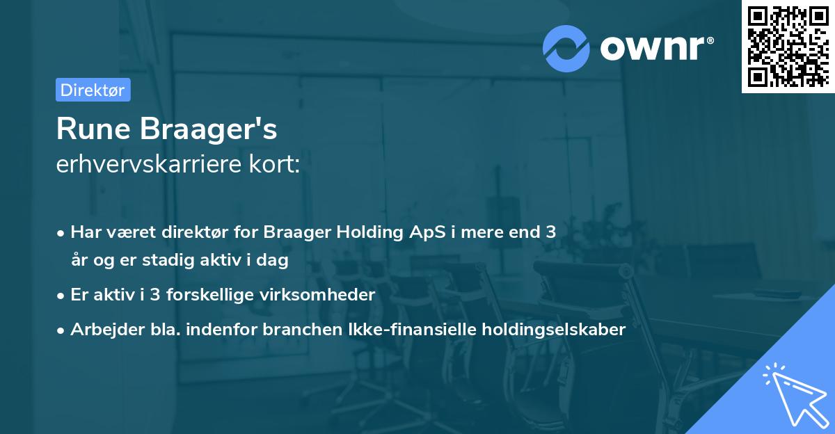 Rune Braager's erhvervskarriere kort