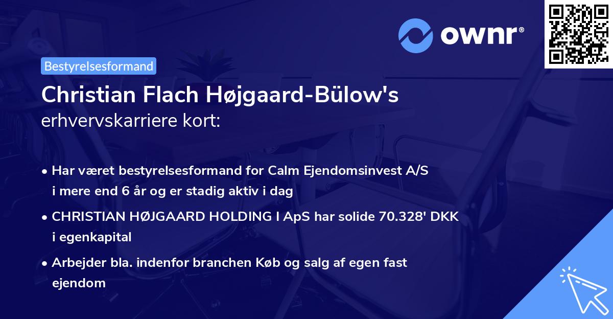 Christian Flach Højgaard-Bülow's erhvervskarriere kort