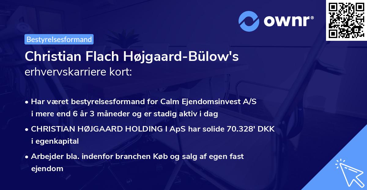 Christian Flach Højgaard-Bülow's erhvervskarriere kort