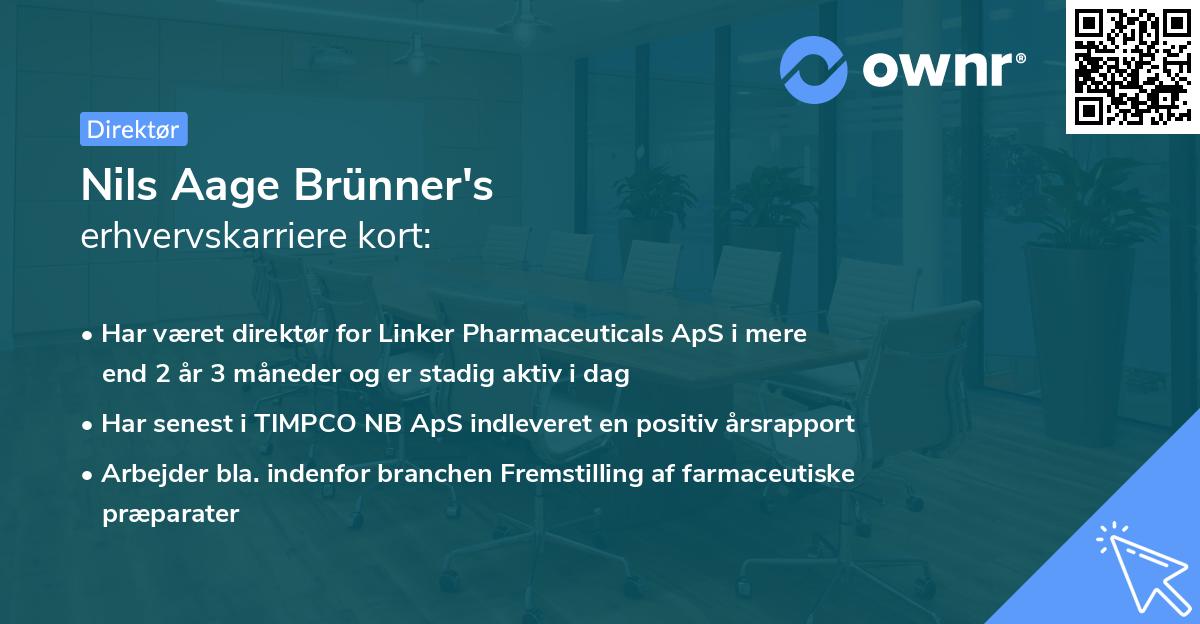 Nils Aage Brünner's erhvervskarriere kort