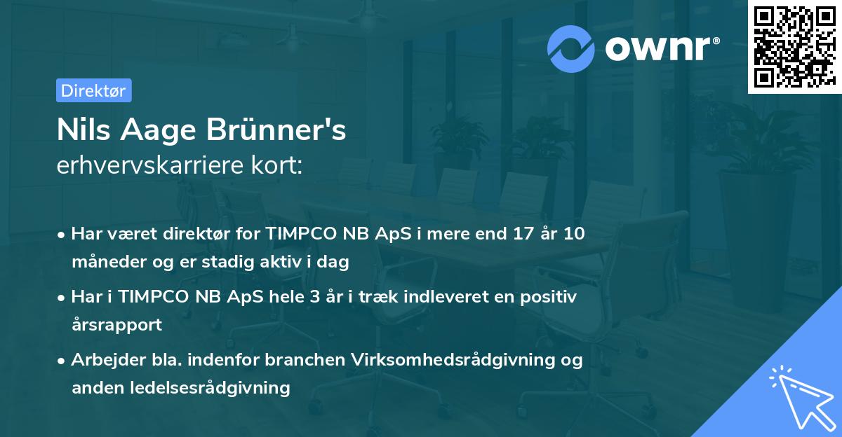 Nils Aage Brünner's erhvervskarriere kort