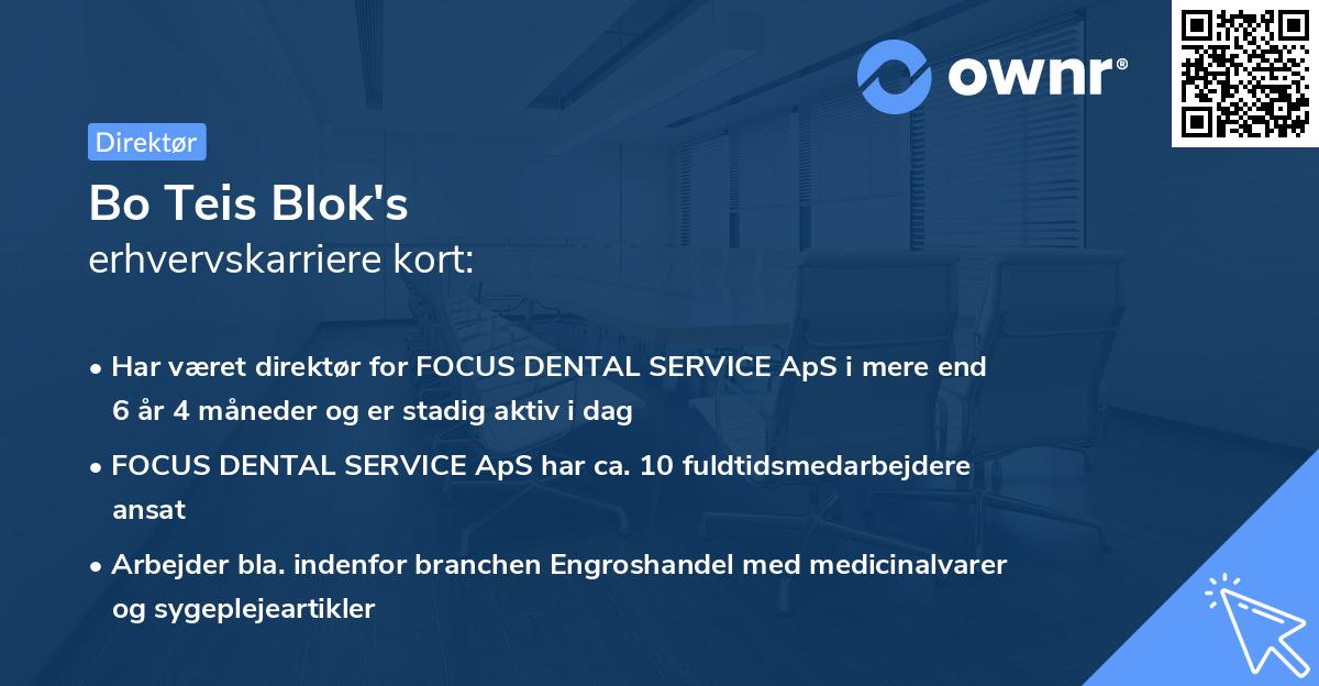 Bo Teis Blok's erhvervskarriere kort