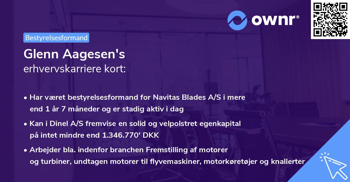 Glenn Aagesen's erhvervskarriere kort