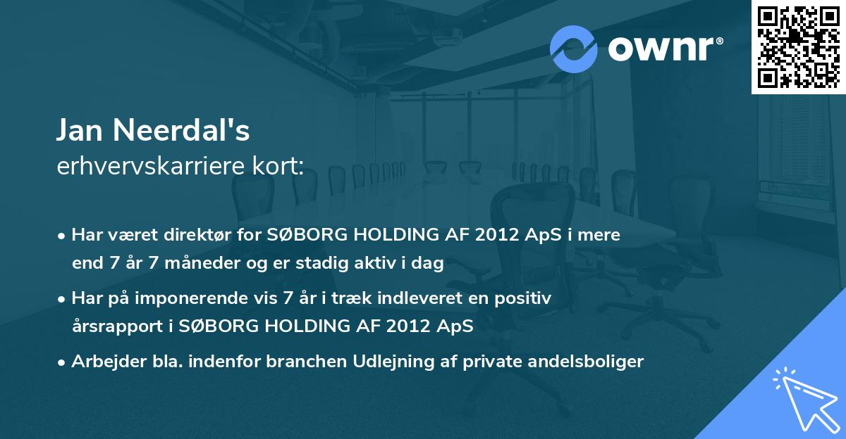 Jan Neerdal's erhvervskarriere kort