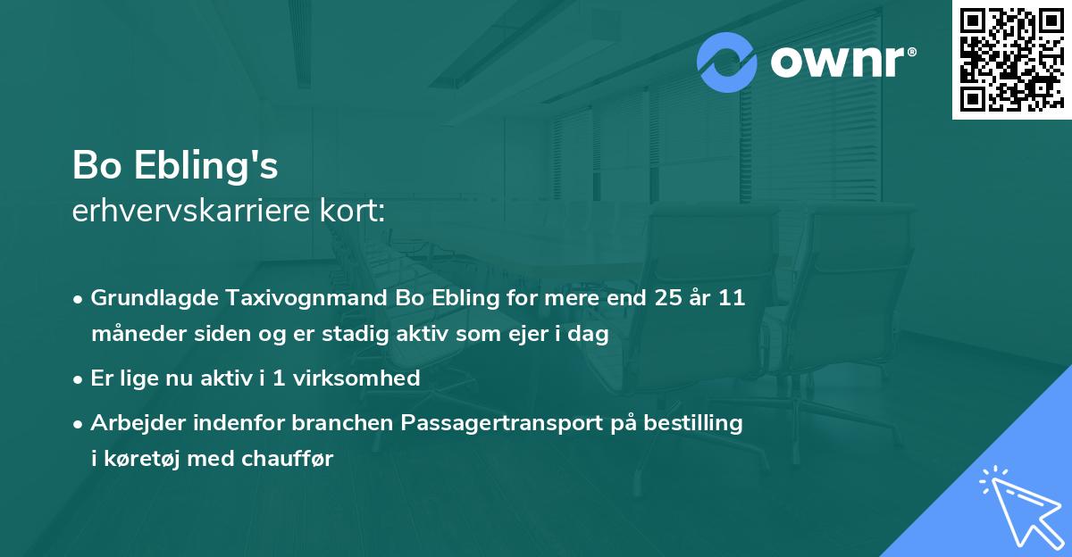 Bo Ebling's erhvervskarriere kort