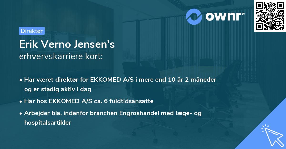 Erik Verno Jensen's erhvervskarriere kort