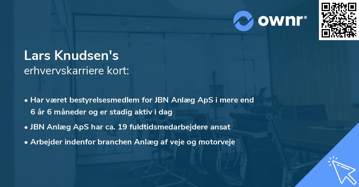 Lars Knudsen's erhvervskarriere kort