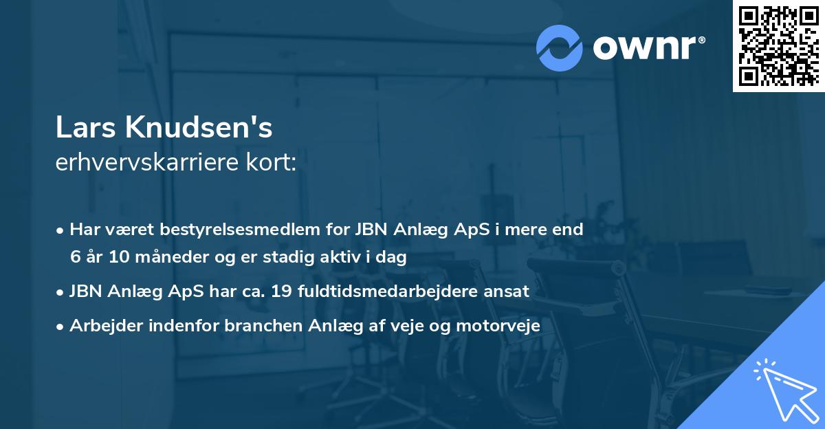 Lars Knudsen's erhvervskarriere kort