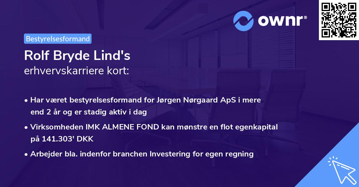 Rolf Bryde Lind's erhvervskarriere kort