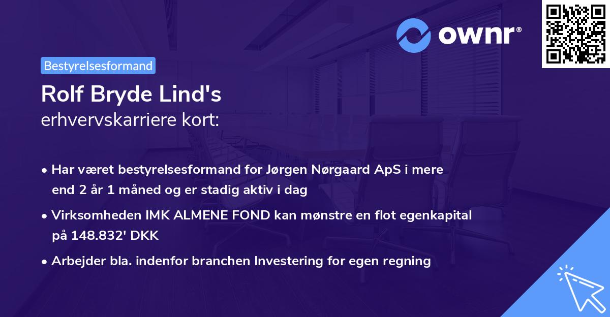 Rolf Bryde Lind's erhvervskarriere kort